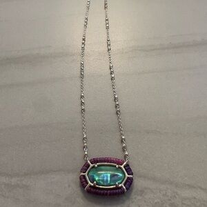 Kendra Scott silver w/ Lilac abalone stone Necklace- NWT